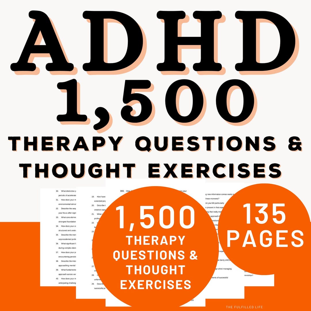 ADHD Therapy Attention Hyperactivity Disorder Worksheets Adult Focus ...