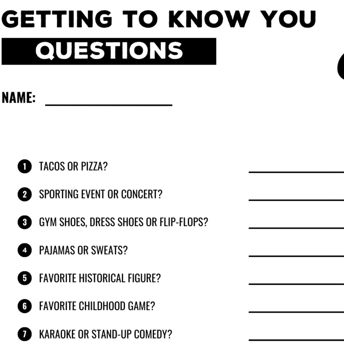 Getting to Know You Questions Printable About Me Favorites Etsy Getting to Know You Questions Printable About Me Favorites Etsy