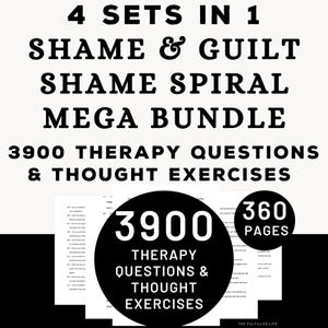 Shame Guilt Therapy Workbook Forgiveness Worksheets | Healing Overcoming Self-Blame Regret Journal Guilty Processing Loss Trauma Handout