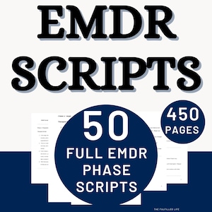 EMDR Scripts Bundle | Eye Movement Desensitization and Reprocessing Therapy Worksheets Phases |  Therapist Intervention Techniques Workbook