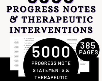 Therapy Progress Notes | Therapeutic Interventions Document| Counselor Resource Cheat Sheet Clinical Therapist Worksheets LCP Session Client