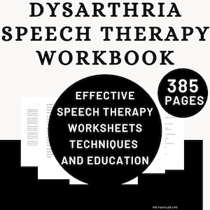 Dysarthria Therapy Workbook | Speech Therapist Adult & Children | Assessment Treatment Documentation Linguistics Motor Pathology Slp Notes