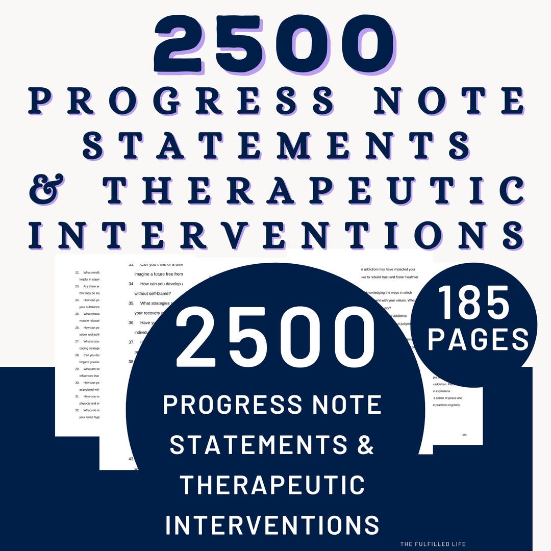 Intervention Progress Notes Example Therapy Progress Notes | Therapeutic Interventions Handout | Counselor ...