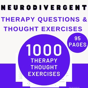 Neurodivergent Therapy | Neurodivergence Autism Worksheet | Neurodiversity ADHD Sensory Spectrum Workbook Adult Teen Kids Therapist