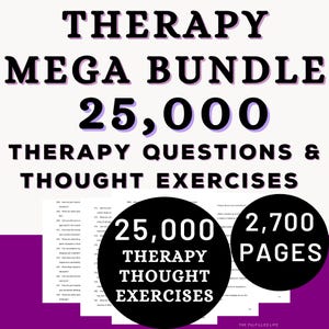 Therapy Mega Bundle | Mental Health Clinical Questions Session Licensed Therapist | Psychotherapy Notes Worksheet | Workbook Family LPC Teen