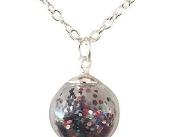 Best Friend Friendship Glitter Ball Necklace with Card and Gift Box by Dorinta