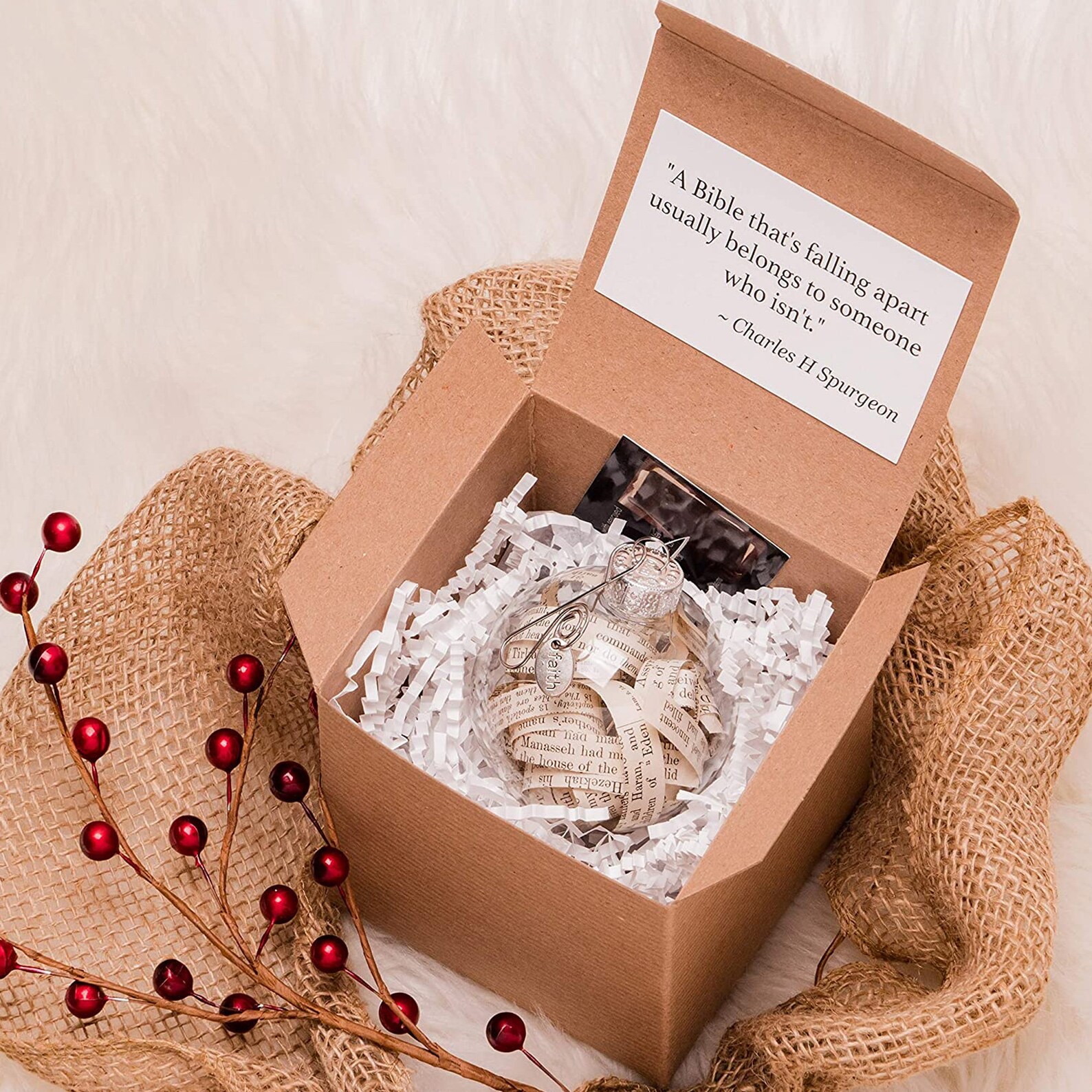 Glass Globe Gift Ornament Featuring Antique Bible Pages With Etsy