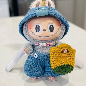 Labubu Outfit Overalls and Bucket Hat ONLY - Crochet #labubu