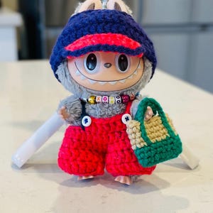 Labubu Outfit Overalls and Bucket Hat ONLY - Crochet #labubu