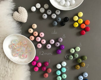 10 Silicone Beads/ 12mm/ Round Beads/ Silicone Bead/ Craft Bead/ Rubber Beads/ Soft/ Loose Beads/ Beading Supply/ Wholesale Beads/ Marble