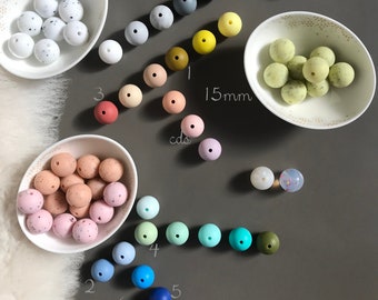 10 Silicone Beads/ 15mm/ Round Beads/ Silicone Bead/ Craft Bead/ Rubber Beads/ Soft/ Loose Beads/ Beading Supply/ Wholesale Beads/ Marble
