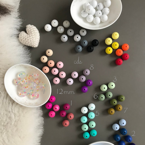 10 perles en silicone/ 12 mm/ Perles rondes/ Perle en silicone/ Perle artisanale/ Perles en caoutchouc/ Doux/ Perles en vrac/ Fourniture de perles/ Perles en gros/ Marbre