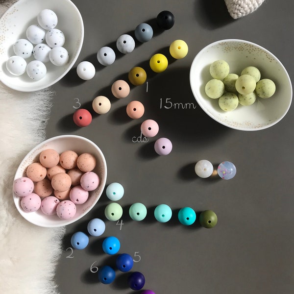 10 Silicone Beads/ 15mm/ Round Beads/ Silicone Bead/ Craft Bead/ Rubber Beads/ Soft/ Loose Beads/ Beading Supply/ Wholesale Beads/ Marble