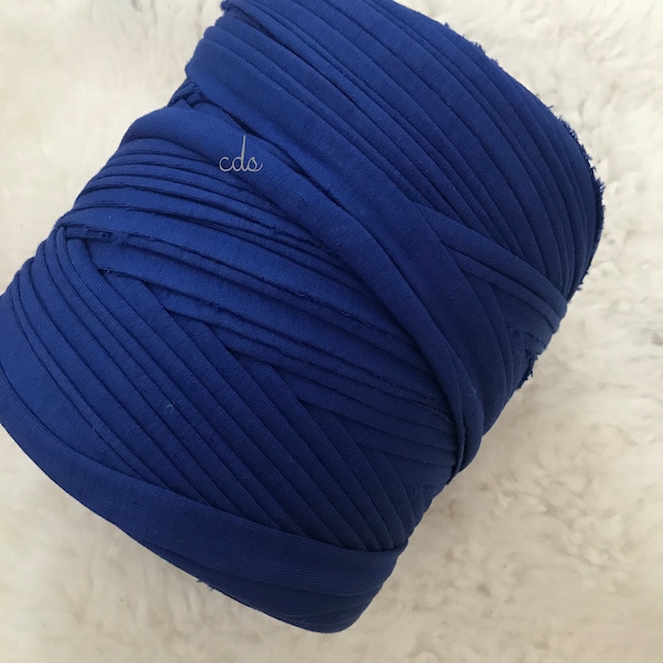 T-Shirt Yarn/ Marine Blue/ Recycled Yarn/ Chunky Yarn/ Cotton Yarn/ Supplies