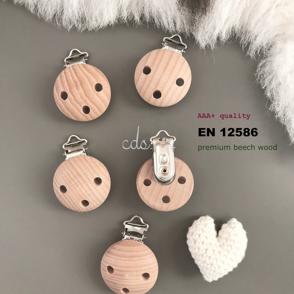 35mm houten clips/rond/eco/natuurlijk hout fopspeen clip/natuurlijk hout dummy houder/houten jarretelle clip/ronde houten clip