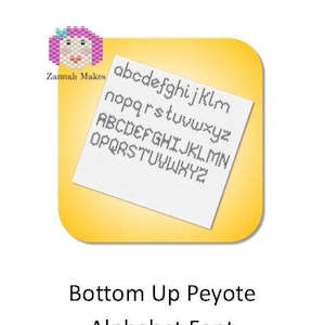 Peyote Alphabet Letters Font. Bottom up design. Beading pattern image 1