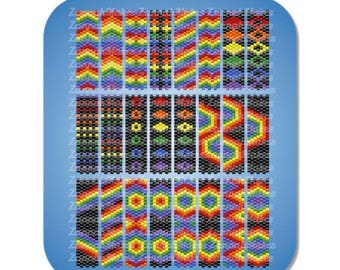 Carrier Bead Rainbow, Odd Count Peyote Rainbow, Pride Peyote Pattern, Nearly Free Beading Pattern