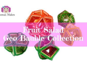 GEO BAUBLE Collection BUNDLE!. Hanging ornaments From the Fruit Salad Collection. Orange, Lemon, Lime, Kiwi and Watermelon.for Christmas