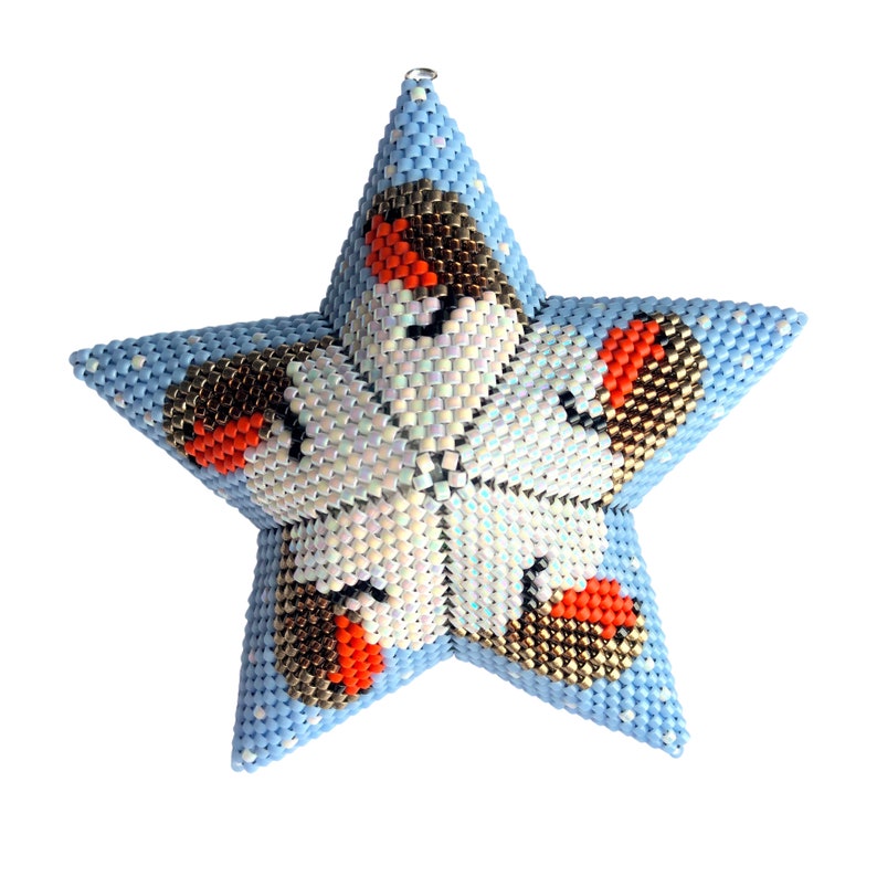 9. A Round of Robins 3D Warped Square Star Beading Pattern, The ninth of the LOCKDOWN Menagerie Collection, New style Video Tutorial. image 3