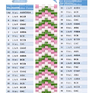 3 Colour Carrier Bead Patterns, Odd Count Peyote, Three-Colour Patterns, Full Word Charts, Colourway 1 image 3