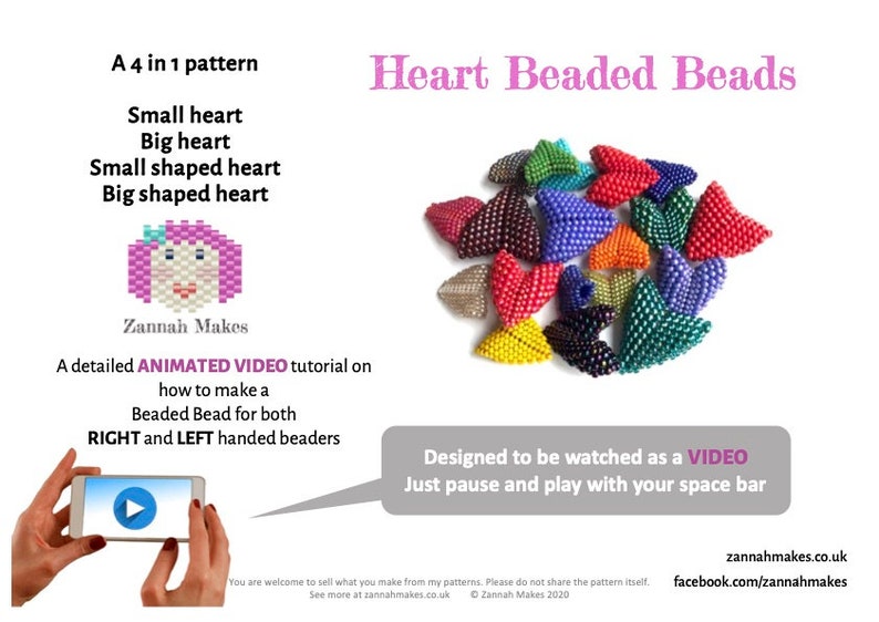 Heart Beaded Bead Pattern 3D Peyote Heart Tutorial Warped Etsy