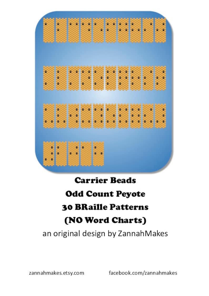 Carrier Bead Braille Letters Odd Count Peyote Braille Etsy
