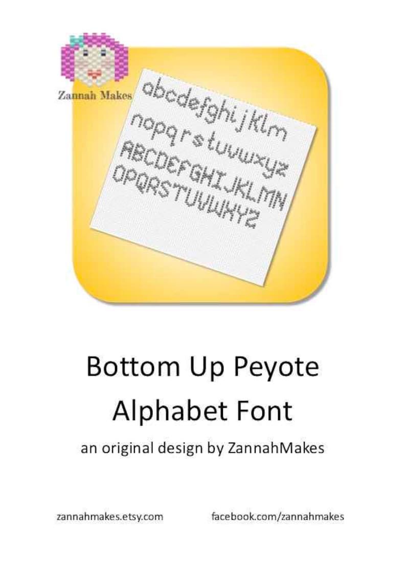 Peyote Alphabet Letters Font. Bottom up design. Beading pattern image 1