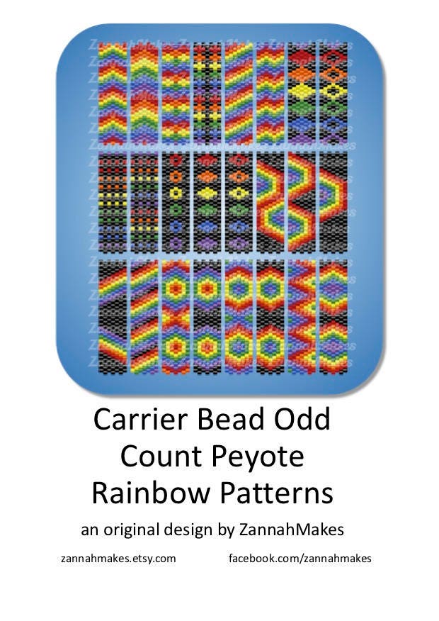 Carrier Bead Rainbow, Odd Count Peyote Rainbow, Pride Peyote