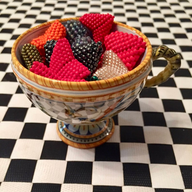 Heart Beaded Bead Pattern 3D Peyote Heart Tutorial Warped Etsy.de