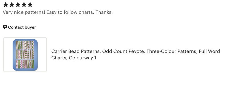 3 Colour Carrier Bead Patterns, Odd Count Peyote, Three-Colour Patterns, Full Word Charts, Colourway 1 image 7