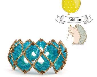 ADD ON PATTERN. Geo Bangle. Beaded bangle, New Colour Way La Palme. Contemporary Geometric Beadwork. Beading Pattern