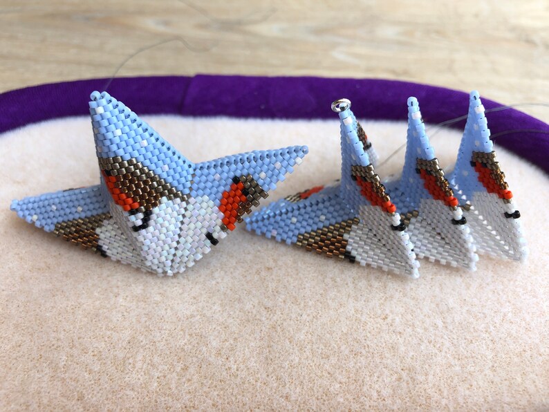 9. A Round of Robins 3D Warped Square Star Beading Pattern, The ninth of the LOCKDOWN Menagerie Collection, New style Video Tutorial. image 8