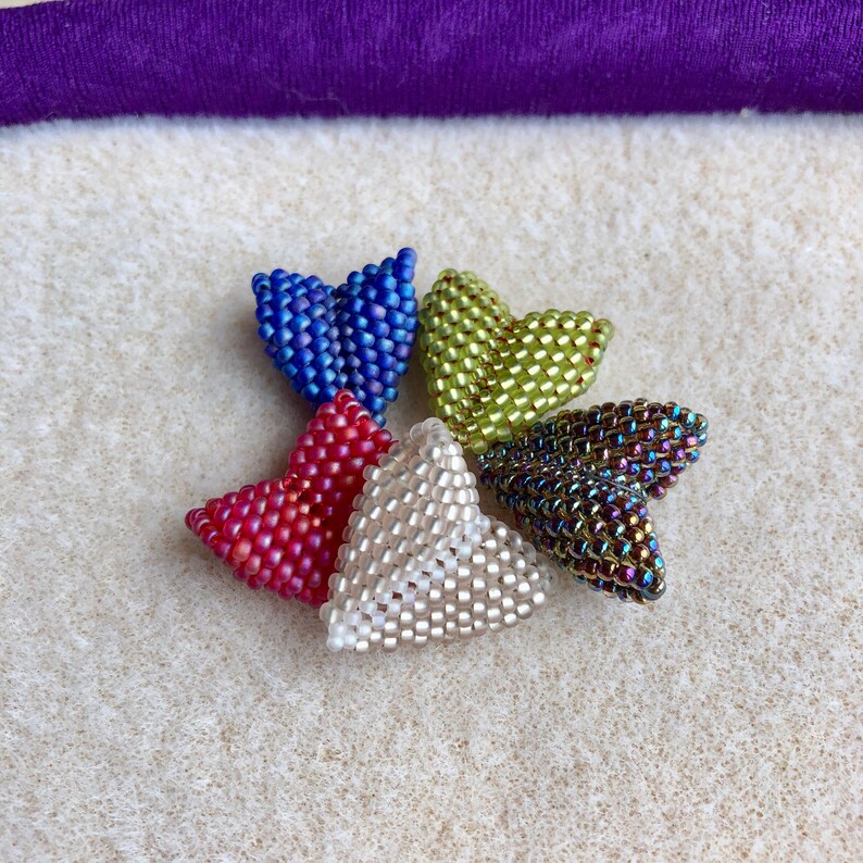 Heart Beaded Bead Pattern 3D Peyote Heart Tutorial Warped Etsy UK