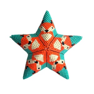 3D Peyote Fox Warped Square Star, new style VIDEO tutorial, Geometric Beading Pattern, Fox Beaded Star Tutorial image 2