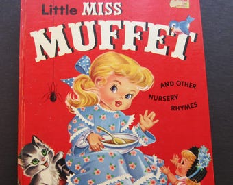 Little Miss Muffet    and Other Nursery Rhymes   Rand McNally GIANT ELF book 9.5x13"  Very Good!