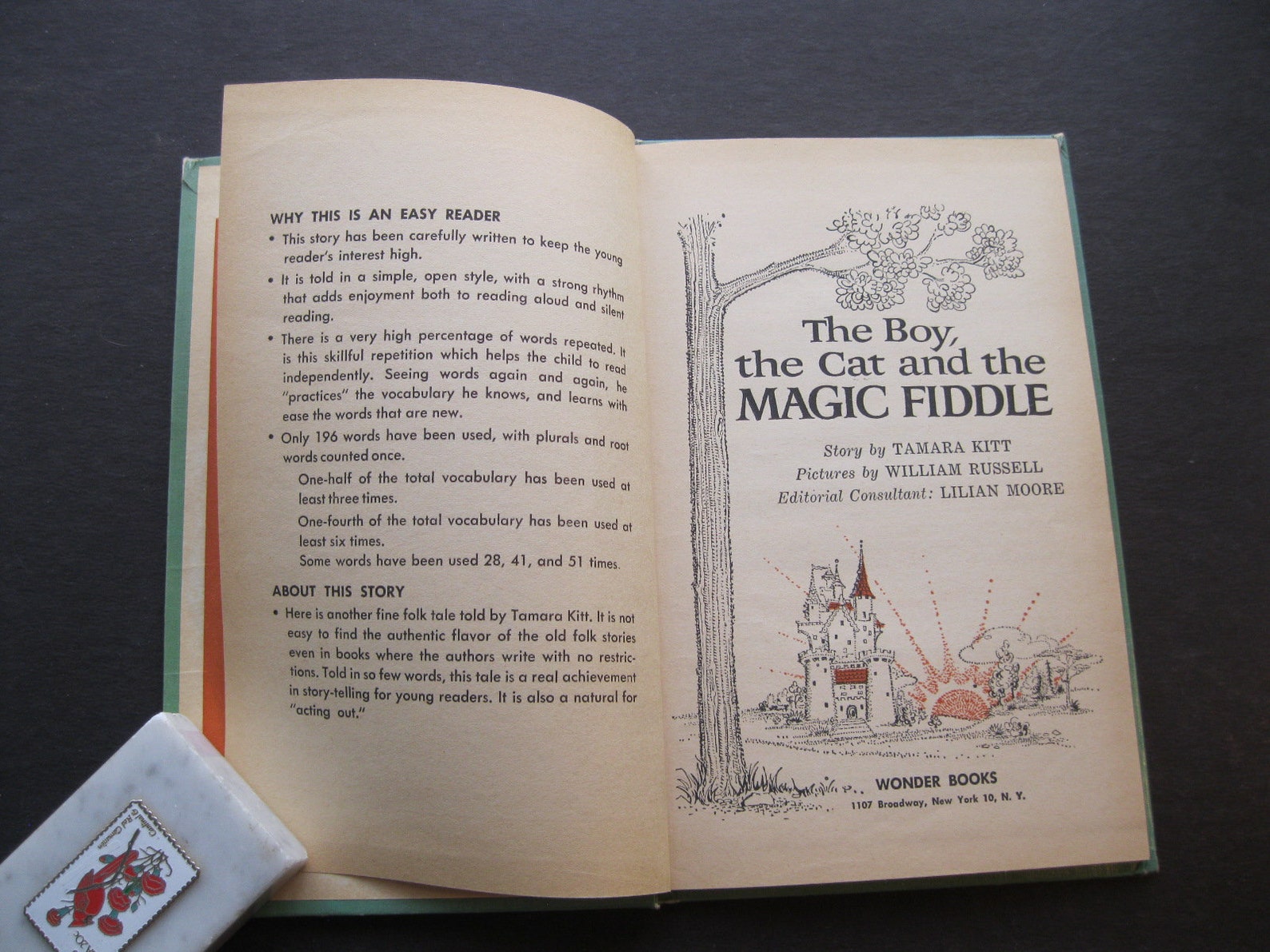 The Boy, the Cat and the Magic Fiddle Vintage Wonder Books Easy Readers ...