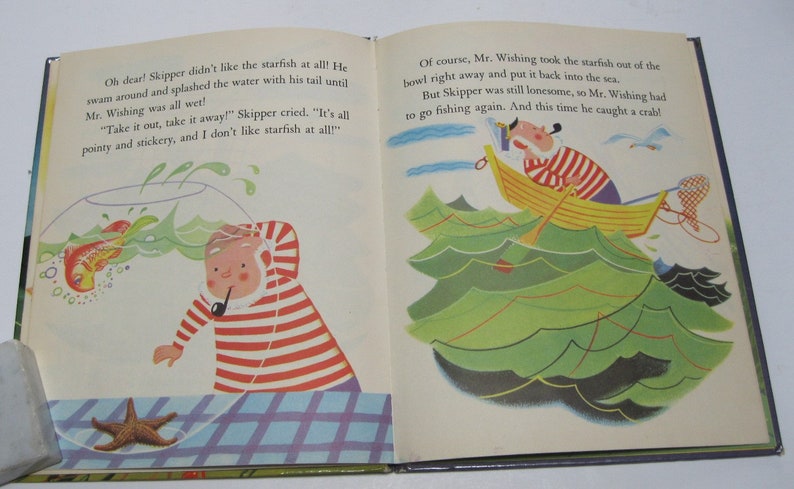 Mr Wishing Went Fishing Vintage Wonder Books 1952 Irma Wilde 584 32 Pages Skipper Goldfish Vg - 