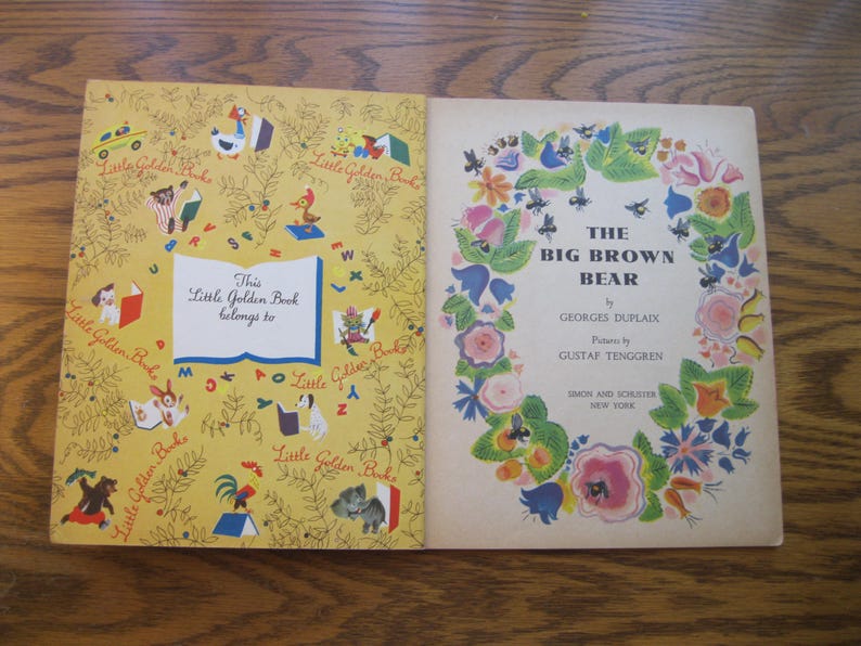 The BIG BROWN BEAR A Little Golden Book 1947 "b" #335 Georges Duplaix ...