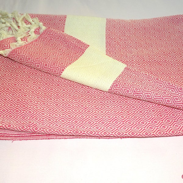 Pink colour single bed cover, bed spread, single cotton blanket, sofa cover, throw.