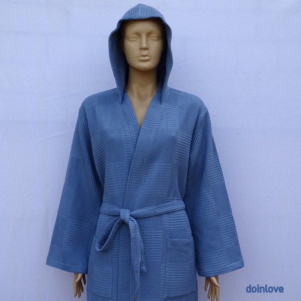 Navy Waffle Robe Etsy