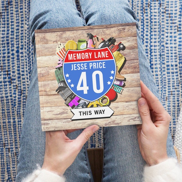 USA Edition Personalised 40th Birthday Book, Memory Lane Birthday Gift, Personalized 40th Birthday Gift, Birthday Fact Book Gift, For Him