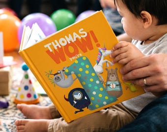 Personalized 'Wow You're One' 1st Birthday Book: Funny Number Facts