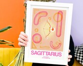 Personalized Zodiac Star Sign Print, Illustrated Astrology Gift (Digital Print)