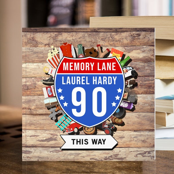 USA Edition Personalized 90th Birthday Book | Memory Lane Birthday Gift | Personalised 90th Birthday Gift | Birthday Fact Book Gift