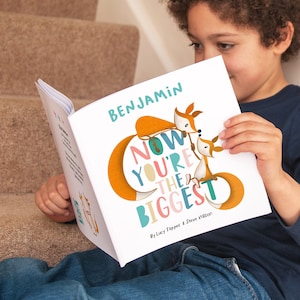 Now You&#39;re The Biggest Personalised Children&#39;s Book, Baby Brother Sister, Big Brother, Big Sister, Older Sibling Book, Personalized