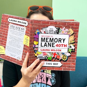 Livre personnalisé pour 40e anniversaire, cadeau d'anniversaire Memory Lane, cadeau personnalisé pour 40e anniversaire, cadeau pour 40e anniversaire, Happy 40