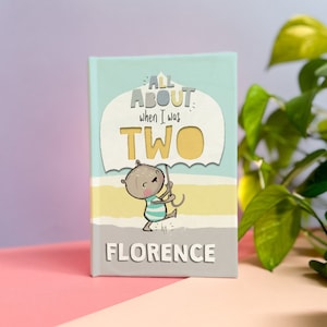 Remplissage personnalisé avec vos mots Livre de deux ans, Souvenirs de bébé Enfants Jalons, Livre personnalisé, Deuxième cadeau d’anniversaire