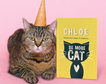 Personalised Funny 'Be More Cat' Book, Funny Cat Gifts Book Card, Be More Cat, Crazy Cat Lady, Funny Friendship Gift, Cat Lover From The Cat