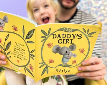 Libro personalizado para papá nuevo 'Por qué soy el niño/niña de papá', regalo del primer día del padre, regalo de papá por primera vez, primer libro del día del padre de un bebé