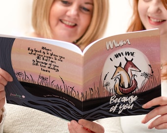 Personalised Because of You Book for Mum, Personalised Mother's Day Gift, Birthday Gift for Mom, Story Book for Mama, Fox Illustrations